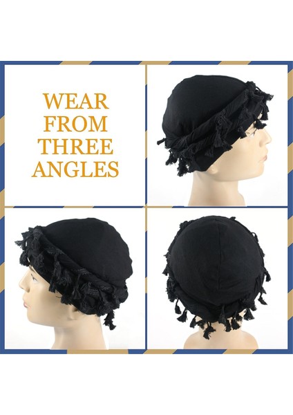 Erkekler Için Türban Ipek Saten Astarlı Şapka Sarma Elastik Ön Bağlamalı C (Yurt Dışından) fırsatları