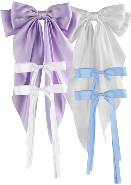 Kadınlar Için 6 Adet Saç Fiyonku, 4 Küçük + 2 Büyük Boy Saç Kurdelesi B (Yurt Dışından)