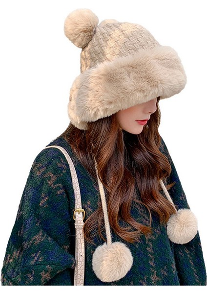 Kadınlar Için Kış Ponponlu Bere Şapkalar -Örgü, Suni Kürk, (Yurt Dışından) modelleri