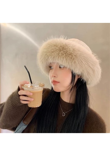 Kış Sahte Kürk Kova Şapka Sıcak, Siyah (Yurt Dışından) modelleri