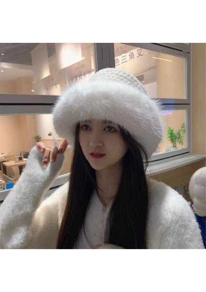 Kış Sahte Kürk Kova Şapka Sıcak, Siyah (Yurt Dışından) fırsatları