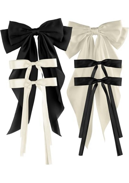 Kadınlar Için 6 Adet Saç Fiyonku, 4 Küçük + 2 Büyük Boy Saç Kurdelesi A (Yurt Dışından)