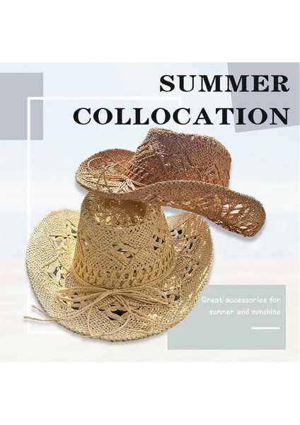 Kadınlar Için Hasır Kovboy Şapkaları Tatil B Için Batı Kovboy Şapkası (Yurt Dışından) modelleri