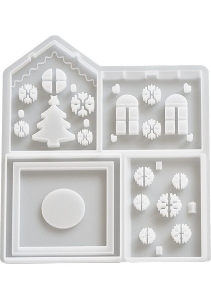 Eklemeli Mum Evi Noel Silikon Kalıp (Yurt Dışından)
