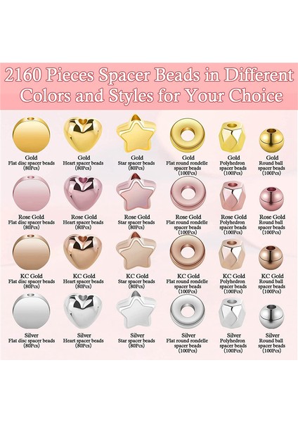 Spacer Boncuk Seti Çeşitli Bilezik Boncukları Yuvarlak Boncuklar (Yurt Dışından) fiyatları