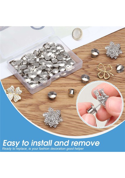 60 Adet Kilitli Pin Arkası Metal Pin Desteği Broş Emaye Yakası Için (Yurt Dışından) indirimleri