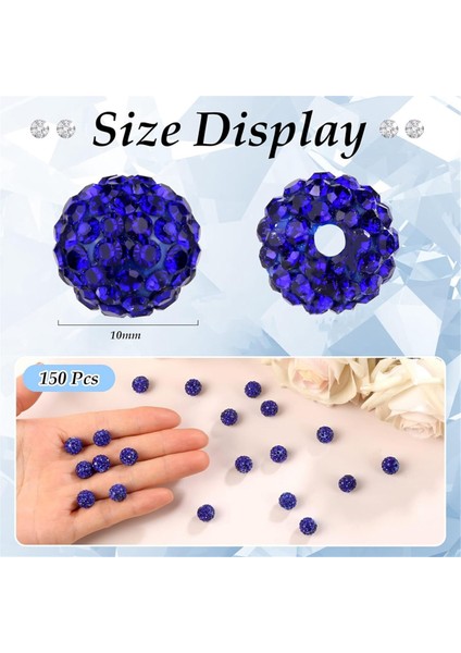 150 Adet 10MM Yapay Elmas Boncukparıltılı Kil Yapay Elmas Boncukkoyu Mavi (Yurt Dışından) fiyatları