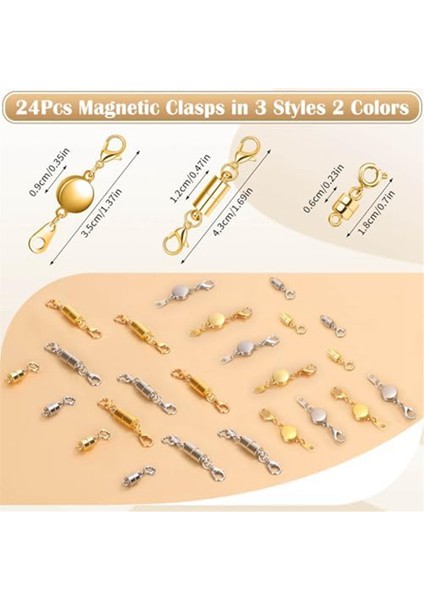 24 Adet 3 Stil Manyetik Kolye Tokaları Kapatmaları Takı Yapımı Için (Yurt Dışından) modelleri