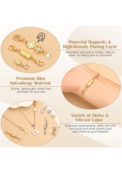 24 Adet 3 Stil Manyetik Kolye Tokaları Kapatmaları Takı Yapımı Için (Yurt Dışından) fırsatları