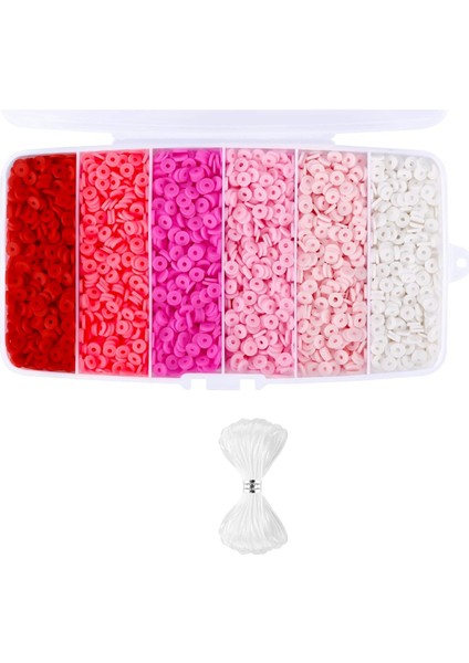 6000 Adet Bilezik Yapımı Için Kil Boncuklar Polimer Kil Boncuklar Pembe (Yurt Dışından)