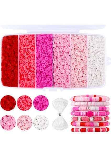 6000 Adet Bilezik Yapımı Için Kil Boncuklar Polimer Kil Boncuklar Pembe (Yurt Dışından) fiyatları
