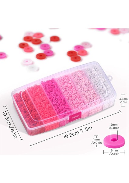 6000 Adet Bilezik Yapımı Için Kil Boncuklar Polimer Kil Boncuklar Pembe (Yurt Dışından) indirimleri