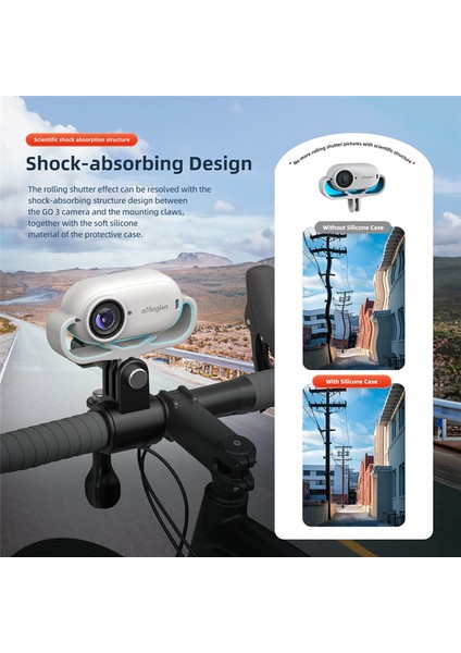 Amagısn Darbeye Dayanıklı Silikon Kılıf INSTA360 Go 3 Koruyucu Çerçeve Montajı 1/4 Dişli Adaptör Koruyucu Kapak, Dikey Siyah (Yurt Dışından)
