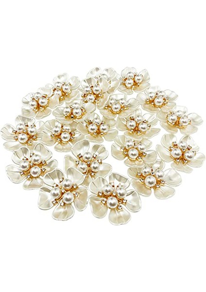 20 Adet Inci Yapay Elmas Süslemeli Çiçek Düz Sırtlı Düğmeler (Yurt Dışından) fiyatları