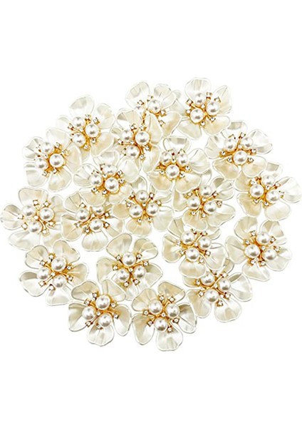 20 Adet Inci Yapay Elmas Süslemeli Çiçek Düz Sırtlı Düğmeler (Yurt Dışından) fırsatları