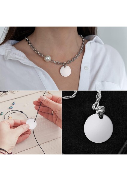 100 Paket Yuvarlak Damgalama Boşlukları Delikli Paslanmaz Çelik Boş Etiketler (Yurt Dışından) fırsatları