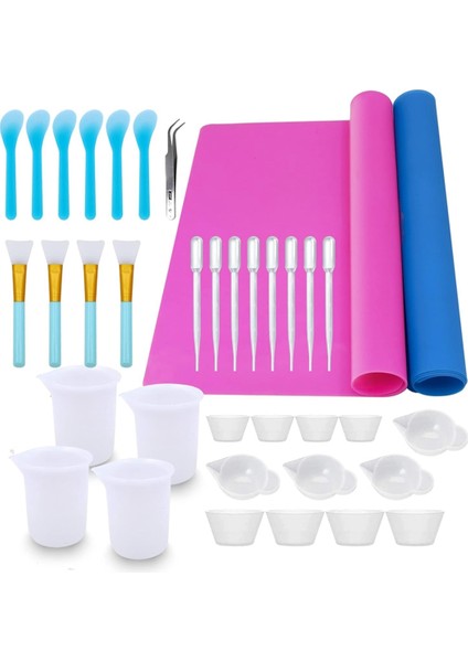 Epoksi Reçine Karıştırma Araçları Seti 36 Parça Yumuşak Silikon Reçine Araçları Malzemeleri (Yurt Dışından)