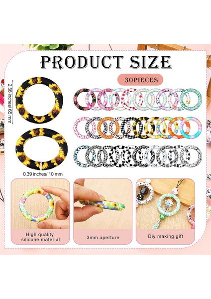 65MM Yuvarlak Silikon Boncuk Halkası ve Dıy Anahtarlık Için Anahtarlık Püskülü (Yurt Dışından) indirimleri