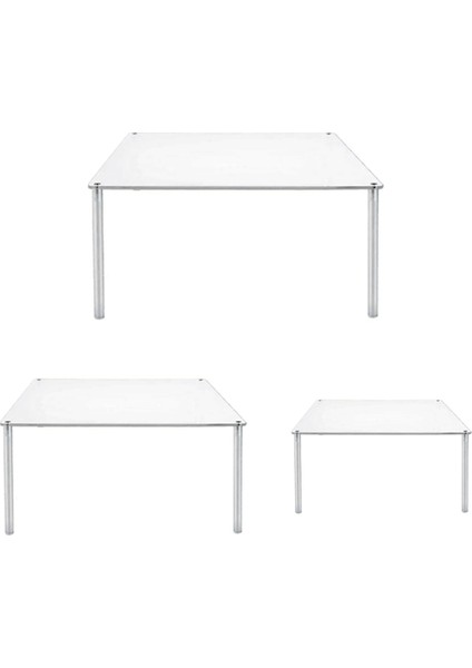 Akrilik Cupcake Standı 3 Parça Kare Şeffaf Pasta Standı (Yurt Dışından)