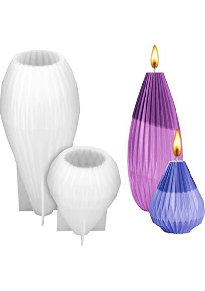 Silikon Mum Kalıpları Dıy 3D Geometrik Armut Şişe Şekilli Kalıp 2 Adet (Yurt Dışından)