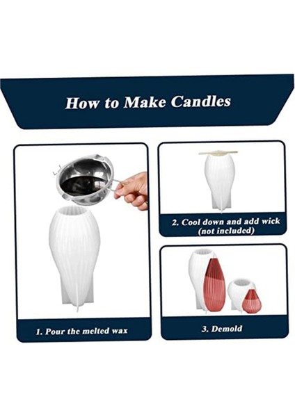 Silikon Mum Kalıpları Dıy 3D Geometrik Armut Şişe Şekilli Kalıp 2 Adet (Yurt Dışından) modelleri