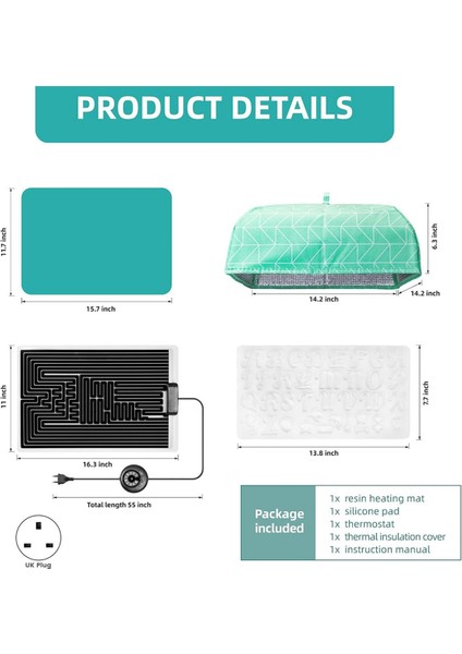 Reçine Isıtma Pedi Reçine Kalıp Isıtma Pedi Epoksi Reçine Kalıp Için Uk Fişi (Yurt Dışından) fırsatları