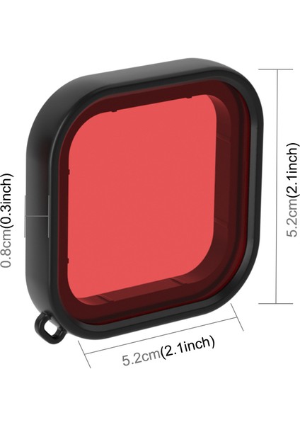 Puluz 3 Adet 3'ü 1 Arada Kare Muhafaza Dalış Renkli Lens Filtresi Gopro Hero 8 Kırmızı+Pembe+Mor (Yurt Dışından)