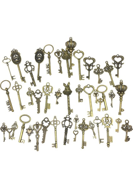 46 Adettakım Mix Kit Eski Görünümlü Retro Antik Pirinç Bronz Dekoratif (Yurt Dışından)