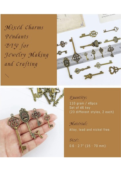 46 Adettakım Mix Kit Eski Görünümlü Retro Antik Pirinç Bronz Dekoratif (Yurt Dışından) fırsatları