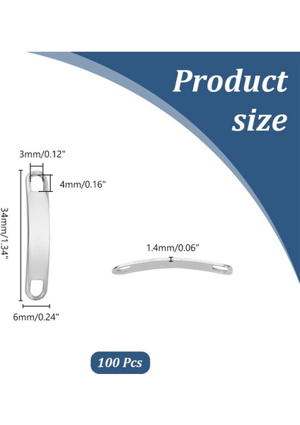 100 Adet Damgalama Boş Etiket 34MM Paslanmaz Çelik Bağlantı (Yurt Dışından) modelleri