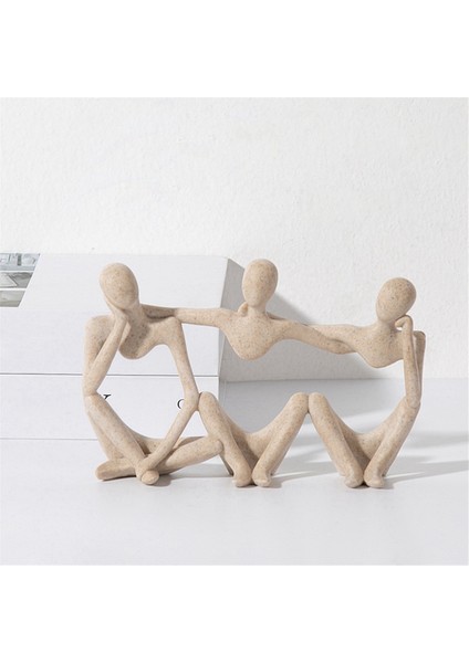 Iskandinav Soyut Mini Altın Figürler Heykel Heykeli Ev B (Yurt Dışından) modelleri