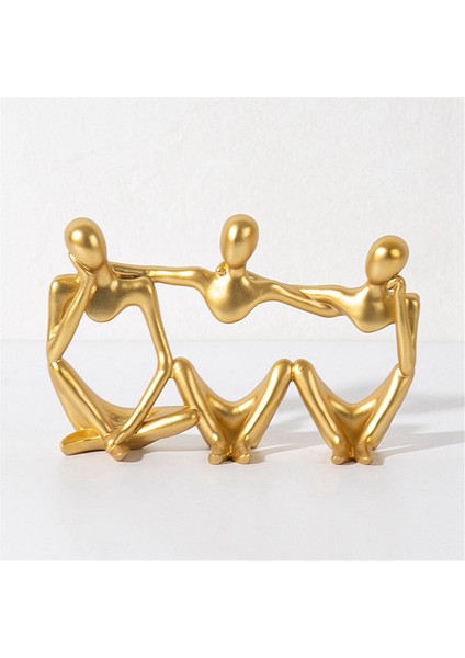 Iskandinav Soyut Mini Altın Figürler Heykel Heykeli Ev B (Yurt Dışından) indirimleri