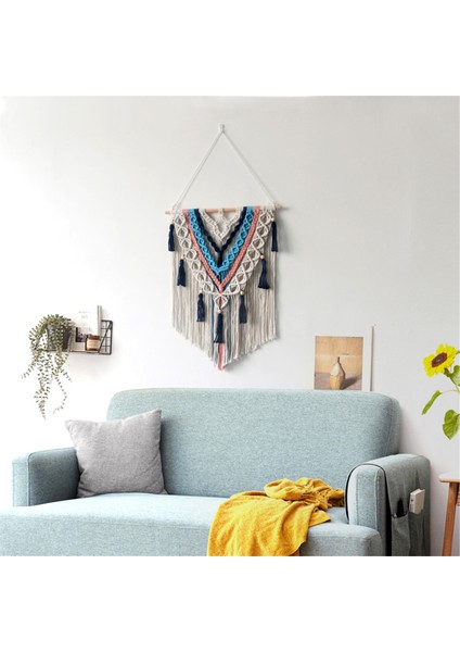 Renkli Püsküller El Dokuma Goblenler Iskandinav Odası Duvar Süsleri A (Yurt Dışından) fiyatları