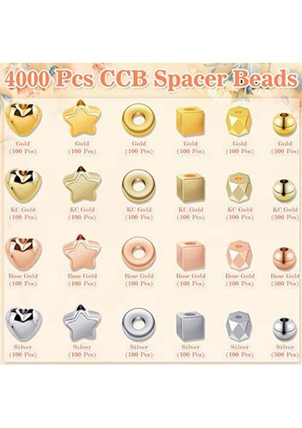 4000 Adet Takı Yapımı Için Ara Boncuk 24 Stil (Yurt Dışından) modelleri