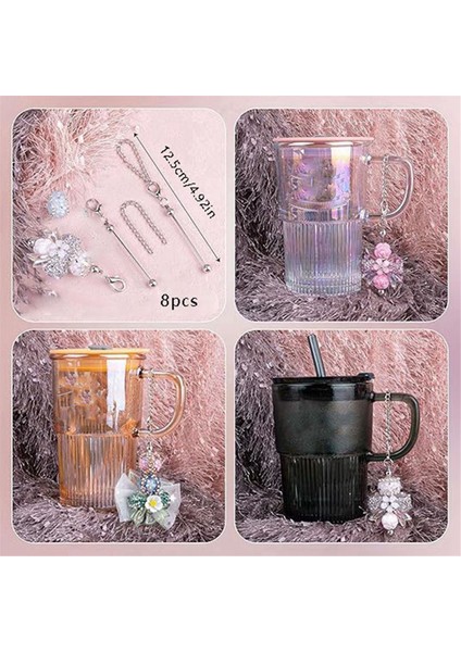 8 Adet Boncuklu Bardak Takıları Metal Bardak Zincir Dekorasyonu Bardak Dıy El Sanatları Için (Yurt Dışından) indirimleri