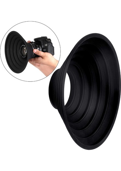 Mini Slr Dslr Canon Lens Kapağı Anti-Cam Yansıtıcı Silikon Lens Kapağı Katlanabilir Yumuşak Kapak 50-70MM (Yurt Dışından)