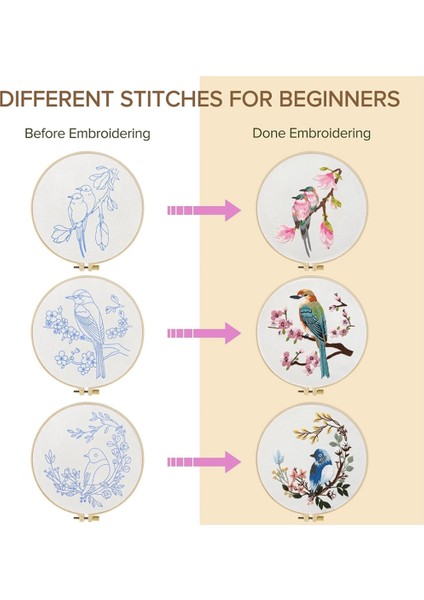 Yetişkinler Için 4'lü Nakış Seti Nakış Seti Birdie (Yurt Dışından) modelleri