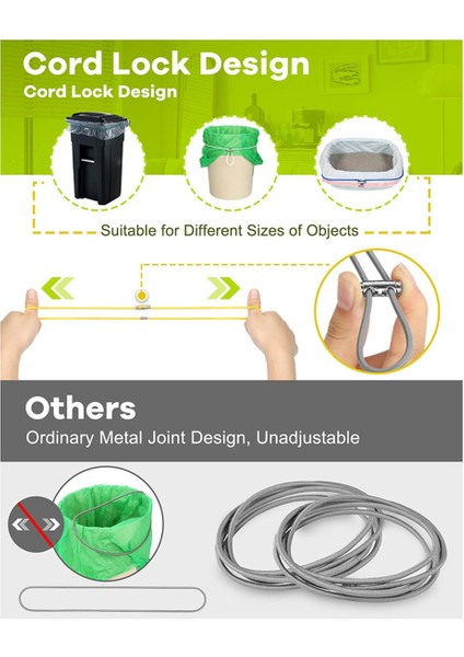 6 Adet Çöp Kutusu Bantları Kordon Ayarlanabilir 8-33 Galon Çöp Kutularına Uygun (Yurt Dışından) modelleri