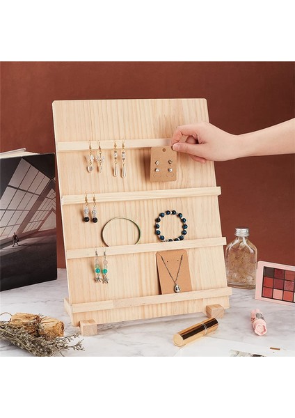 4 Katlı Ahşap Küpe Sergileme Standı Mücevher Saklama Yuvaları ile (Yurt Dışından) fiyatları