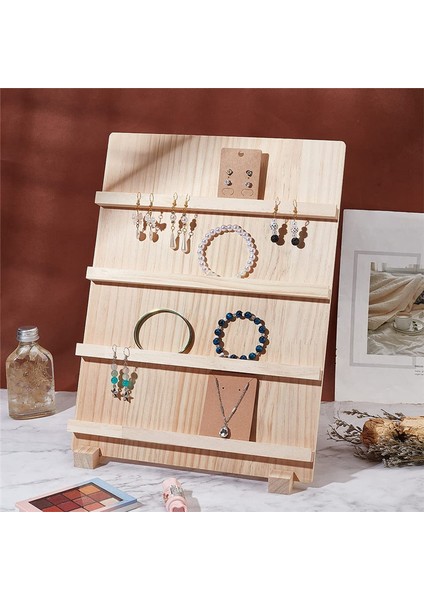 4 Katlı Ahşap Küpe Sergileme Standı Mücevher Saklama Yuvaları ile (Yurt Dışından) modelleri