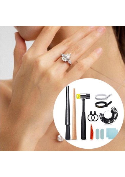 Yüzük Ölçüsü Ölçme Alet Kemeri 11 Parça Yüzük Mandrel Seti (Yurt Dışından) modelleri