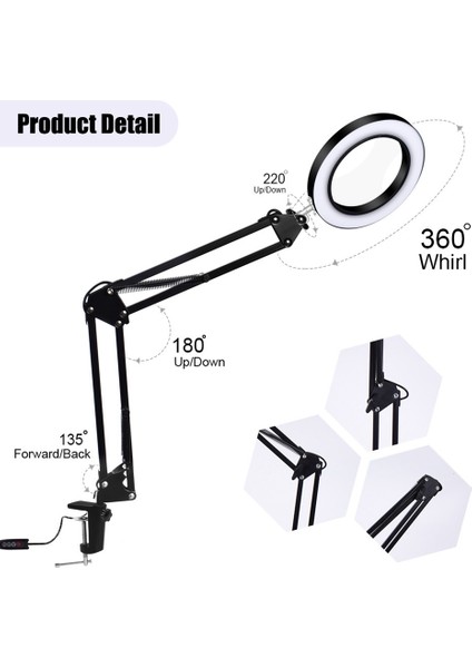 LED Katlanır Konsol Braketi Göz Koruması Dolgu Işığı Ayarlanabilir LED USB Masa Lambası, 5x LED Büyüteç(Ler) (Yurt Dışından) fiyatları