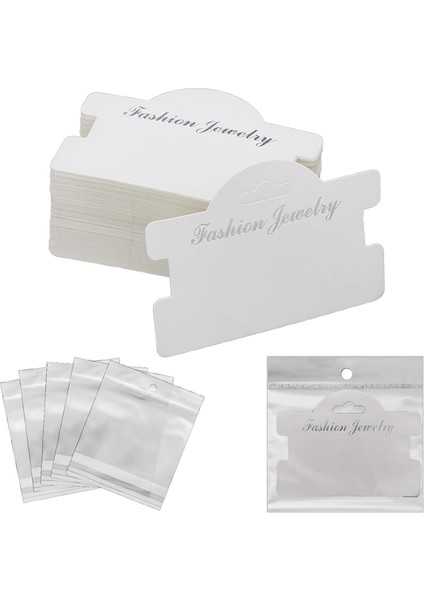 100 Adet Çantalı Bilezik Sergileme Kartları Beyaz (Yurt Dışından)