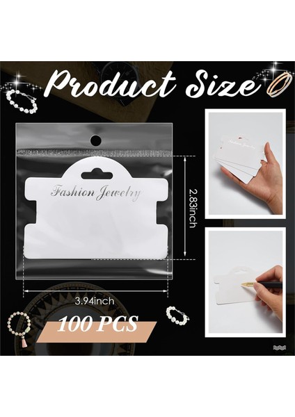 100 Adet Çantalı Bilezik Sergileme Kartları Beyaz (Yurt Dışından) modelleri
