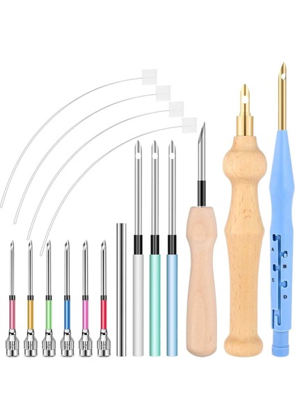 18 Parça Delgeç Iğnesi Seti Ayarlanabilir Delgeç Iğnesi Aracı (Yurt Dışından)