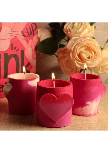 3 Adet Aşk Kupası Silikon Kalıp Beton Kalp Mum Kavanozu (Yurt Dışından) fiyatları
