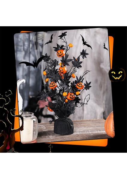 Cadılar Bayramı Süslemeleri Siyah Korkunç Balkabağı Akçaağaç Yaprağı Dekorasyon Ağacı (Yurt Dışından) modelleri