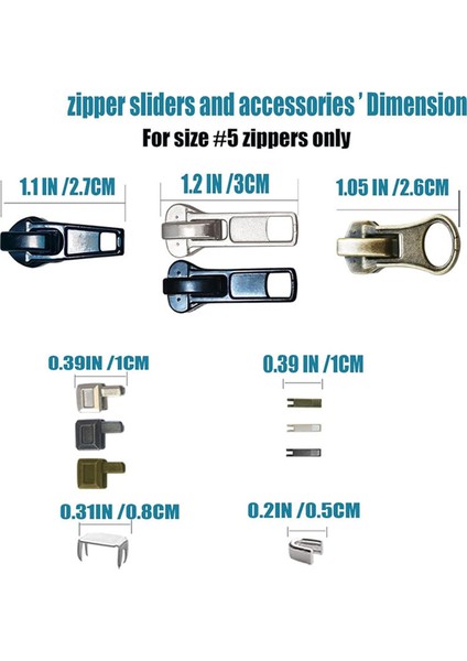 Fermuar Tamir Takımı 5 Sürgülü Kilitli (Yurt Dışından) modelleri