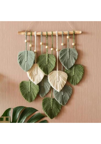 Duvara Asılan Boho Oda Ev Dekoru Dokuma Estetik Duvar Gobleni Yeşil (Yurt Dışından)