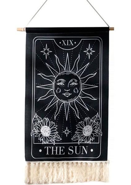 Baskılı Püskül Goblen Dekoratif Asılı Arka Plan Duvar Bezi, A (Yurt Dışından)